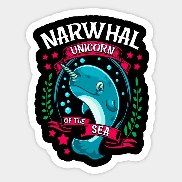 Funny Narwhal: Unicorn Of The Sea Sticker by theperfectpresents